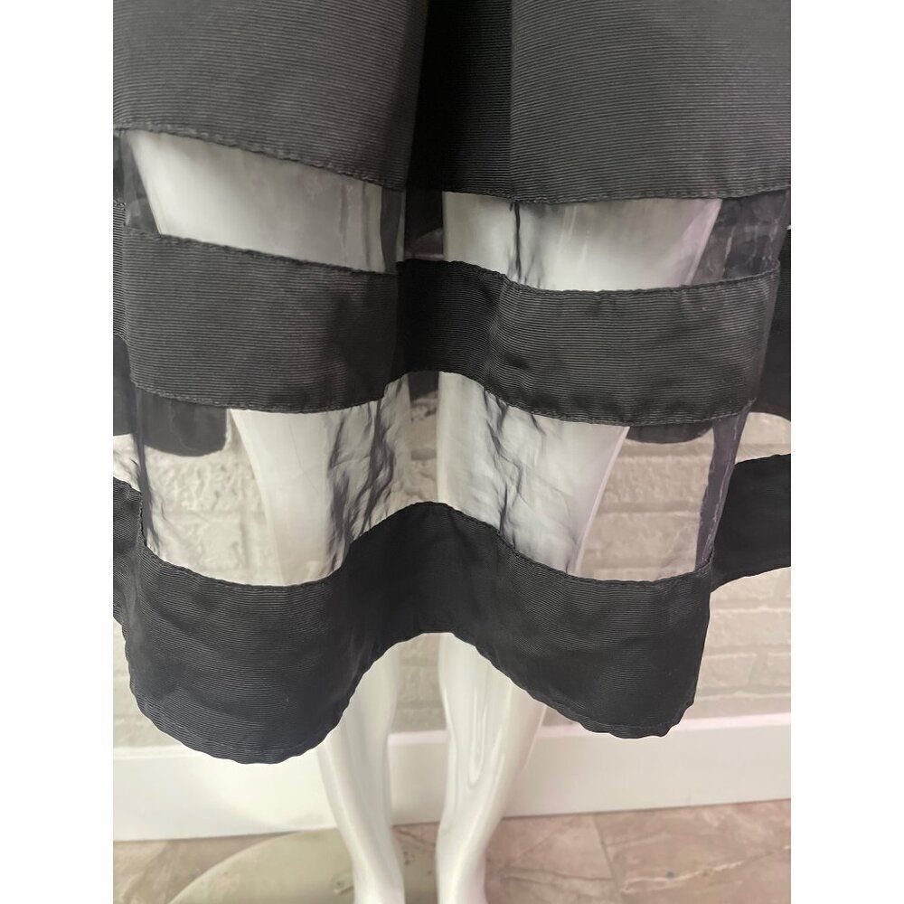 Express Women Black Pleated Illusion Knee Length Skirt Size 2 - Picture 7 of 10